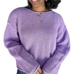 Zenana Outfitters New In Poly Lavender Knit Sweater Small PTP 28 Length 21